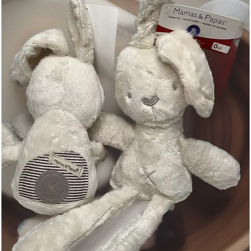 Mamas & Papas‎ Plush Bunny Rabbit Off-White Cream Stuffed Animal Soft Toy NWT